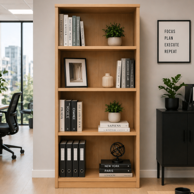 Beech Solid Back Bookshelf